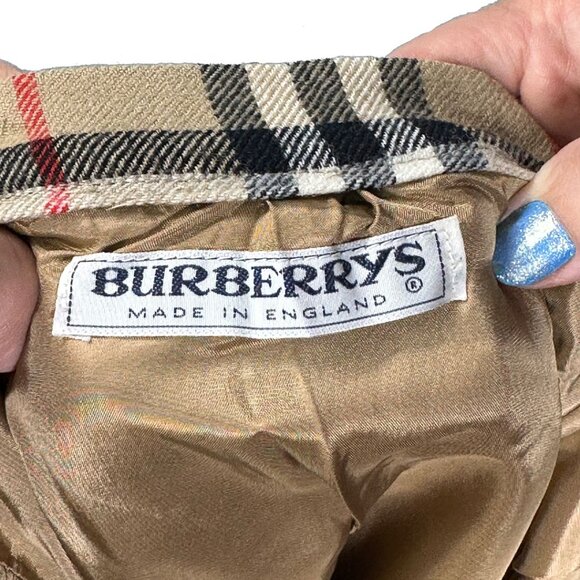 Vintage Burberrys London Nova Check Wool Skirt Size 8 EX Long Made in England - Picture 9 of 13